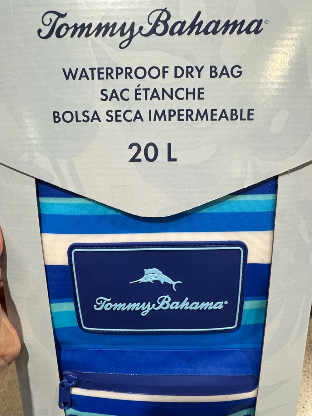 Tommy Bahama Blue Striped Waterproof Dry Bag NWT